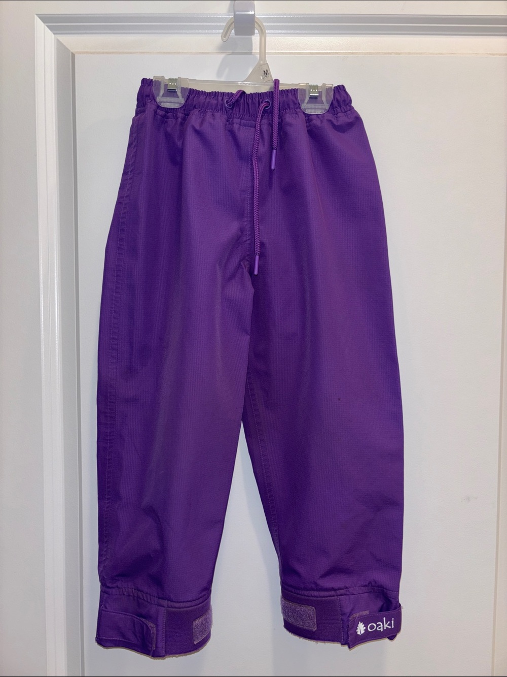 OAKI Purple Kids Waterproof Rain Pants with Adjustable Cuffs Size 4/5